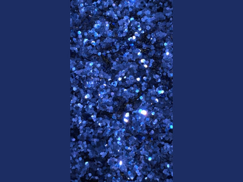 Blue hexagonal glitter with light reflection and sparkle