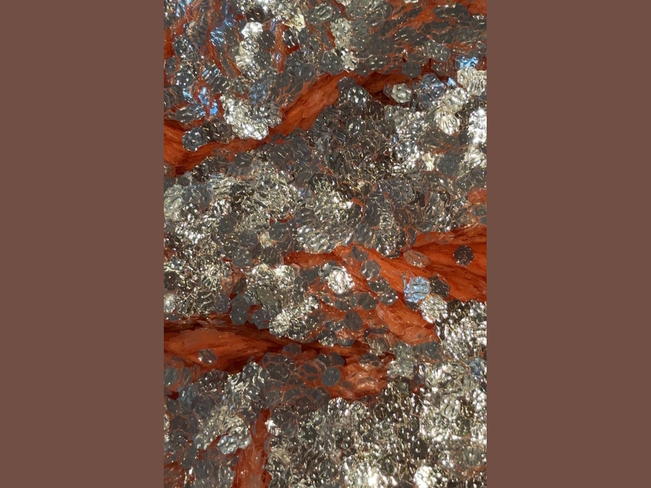 Sunset Alloy burnt orange copper base with bright silver reflective flakes