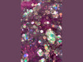Moonlit Mermaid glitter texture with lavender pink base and mint aqua iridescent shift