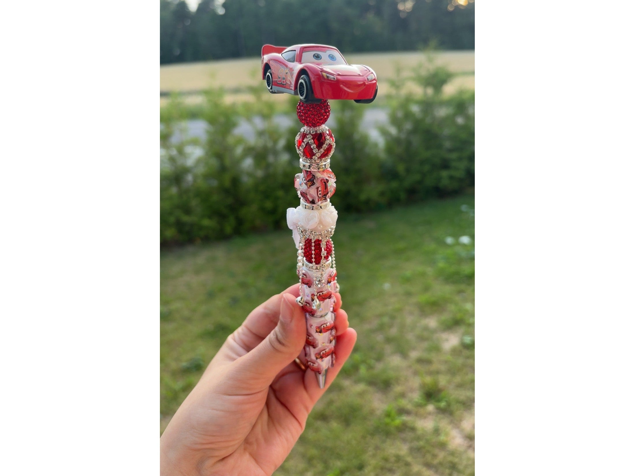 Lightning Mqueen Custom Pen - Bunnywhimsycrafts