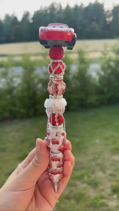 Lightning Mqueen Custom Pen - Bunnywhimsycrafts