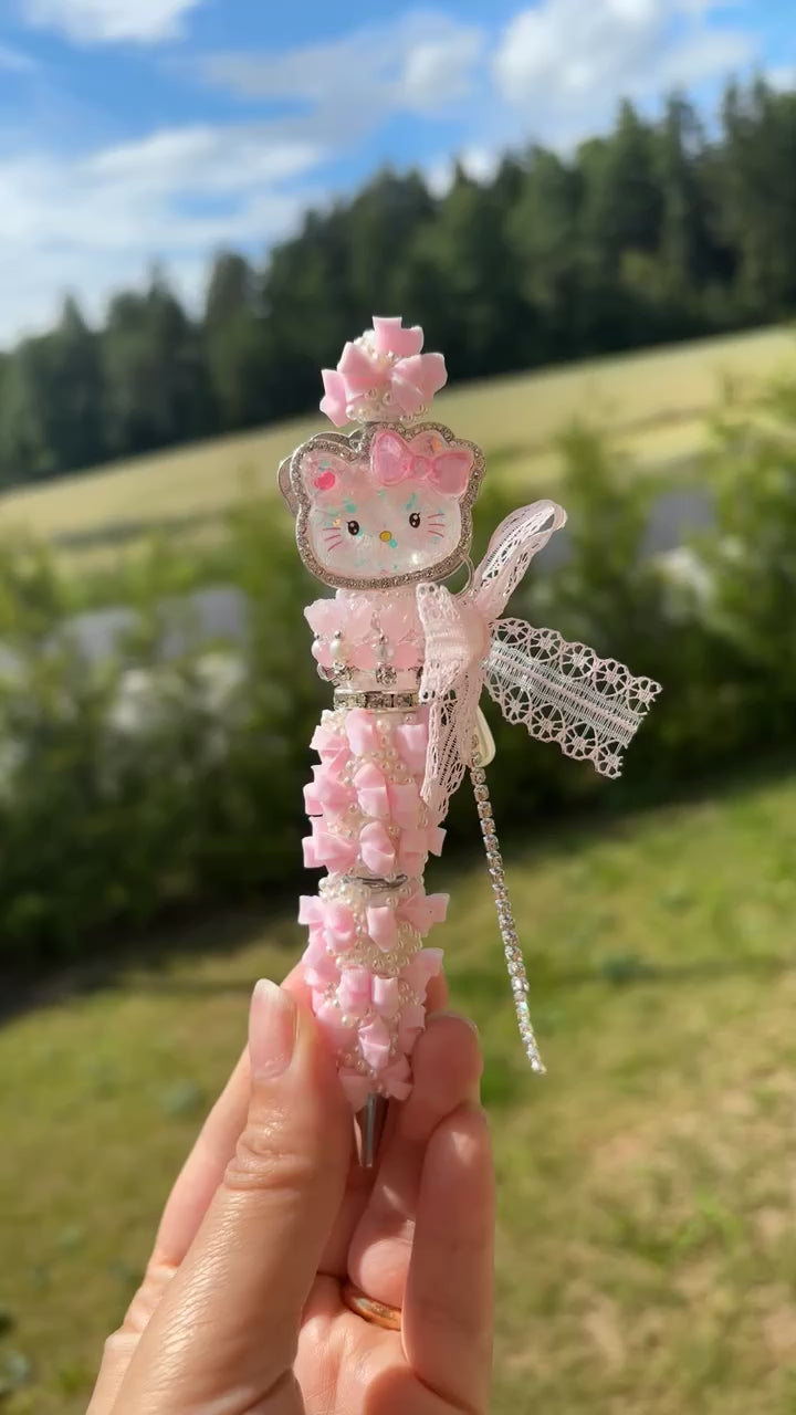 Kawaii Pink Kitty Bow Pen