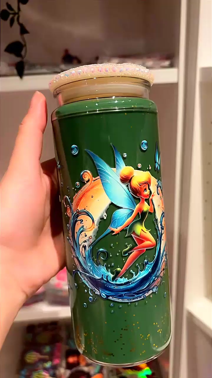 Premade Tinker Bell Acrylic cup with handle