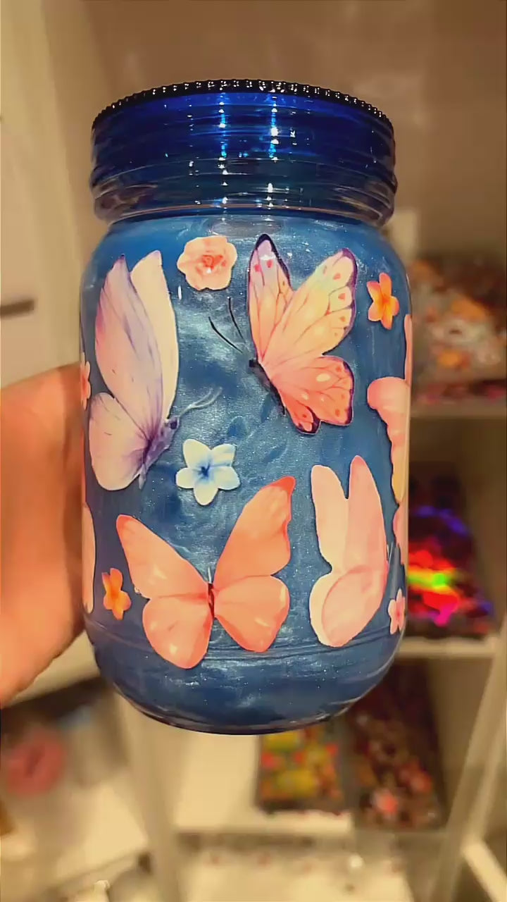 Butterfly Mason Jar Tumbler
